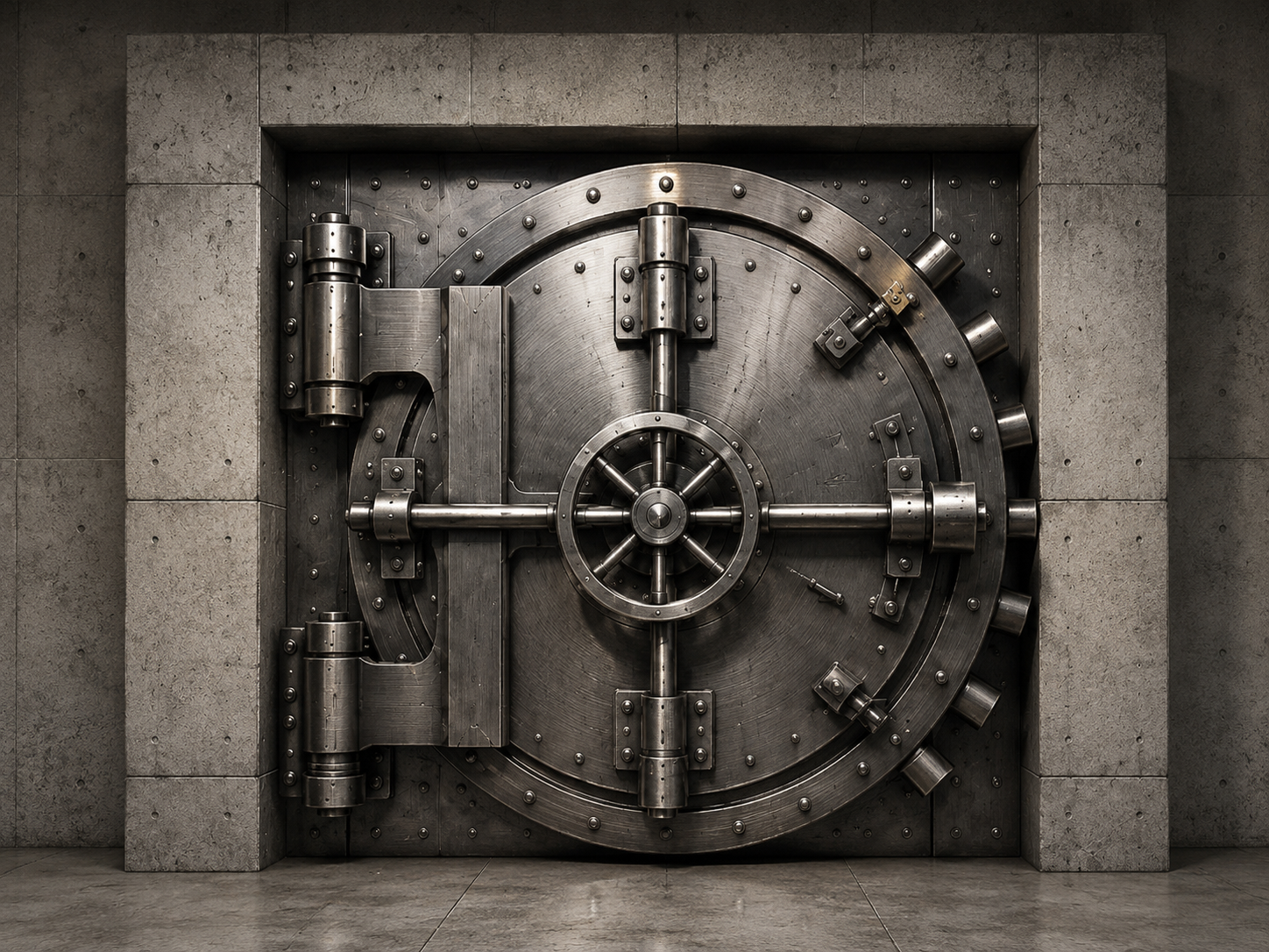 Grade 10 vault door with reinforced concrete surround