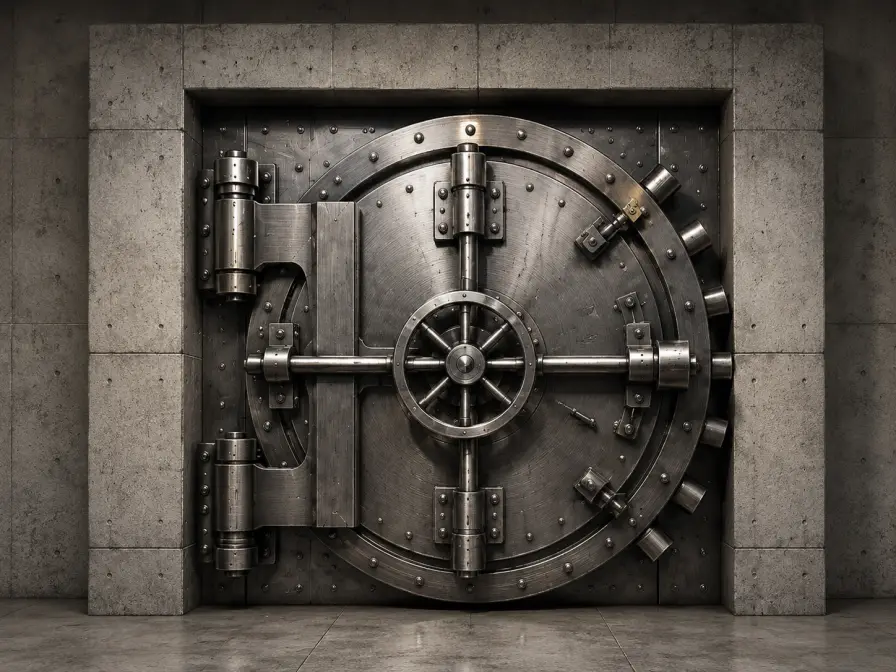 Grade 10 vault door with reinforced concrete surround at Titus Vaults Shipley